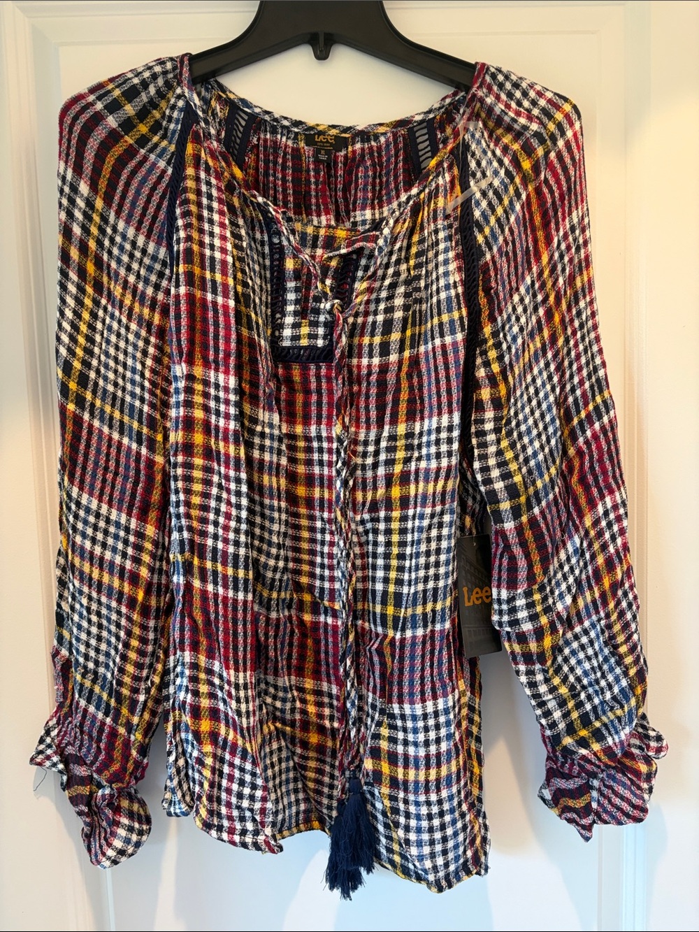 Lee Multi-Color Plaid Long Sleeve Blouse